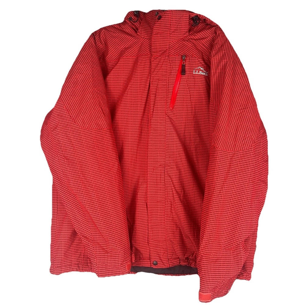 Vintage LL Bean  Hooded Ski Men's Snowboarding Full Zip Jacket Red Size LRG